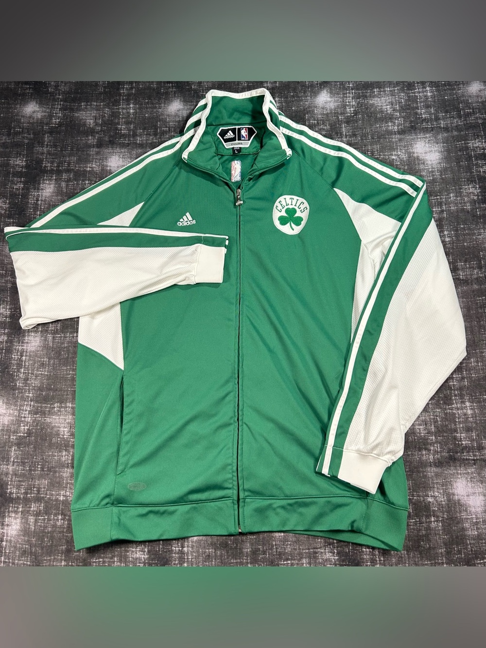 Adidas Climalite 365 NBA Boston Celtics Mens Large Y2K 2008 Warm Up Track Jacket